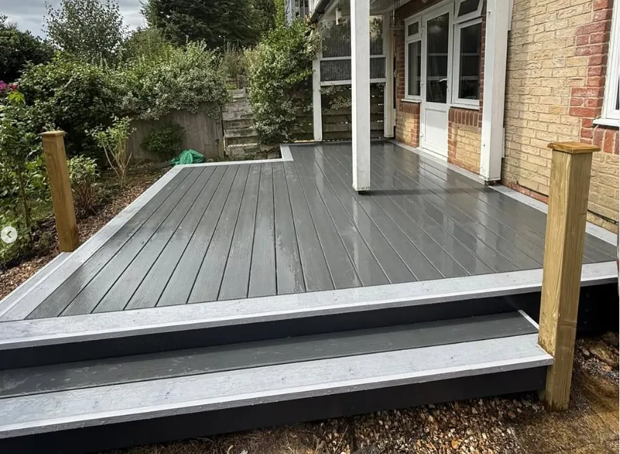 Two-tone grey decking project in Exeter, Devon